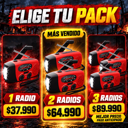 RescueRadio Pro™ | Radio de Emergencia Solar con Manivela
