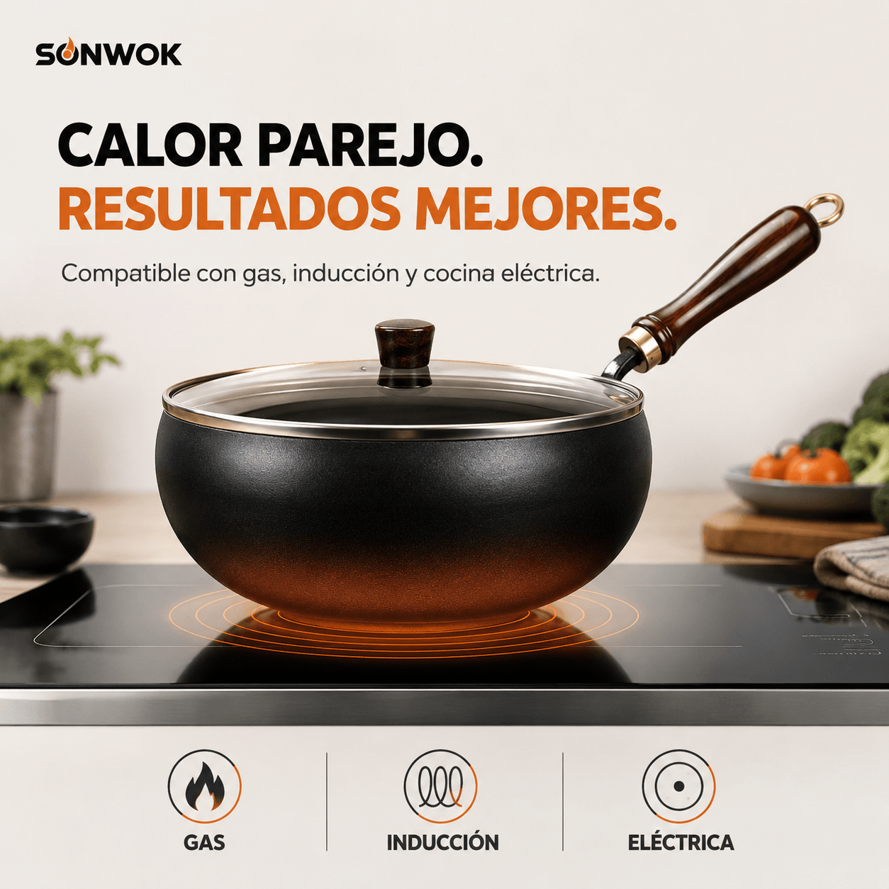 SONWOK® 24 cm | Calor Uniforme + Duración por Años
